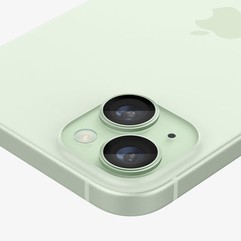 AGL07163 - iPhone 15 Pro / 15 Pro Max Optik Pro Lens Protector in natural titanium showing the device